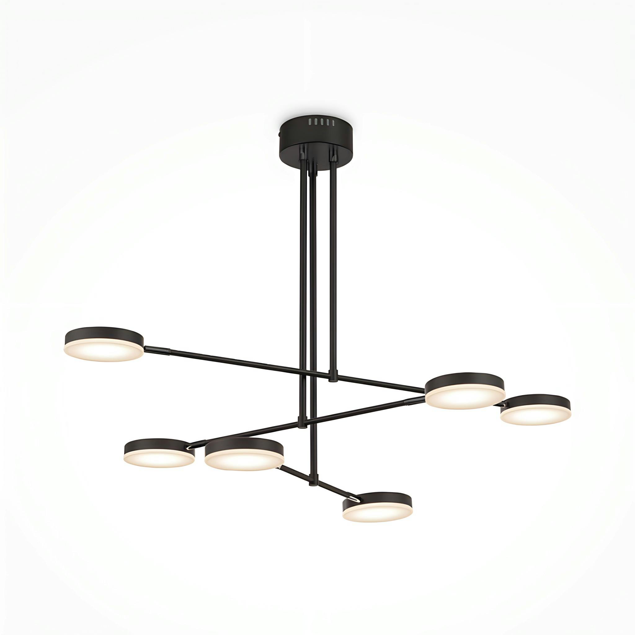 Suspension design LED – 6 lampes disques orientables OCALA