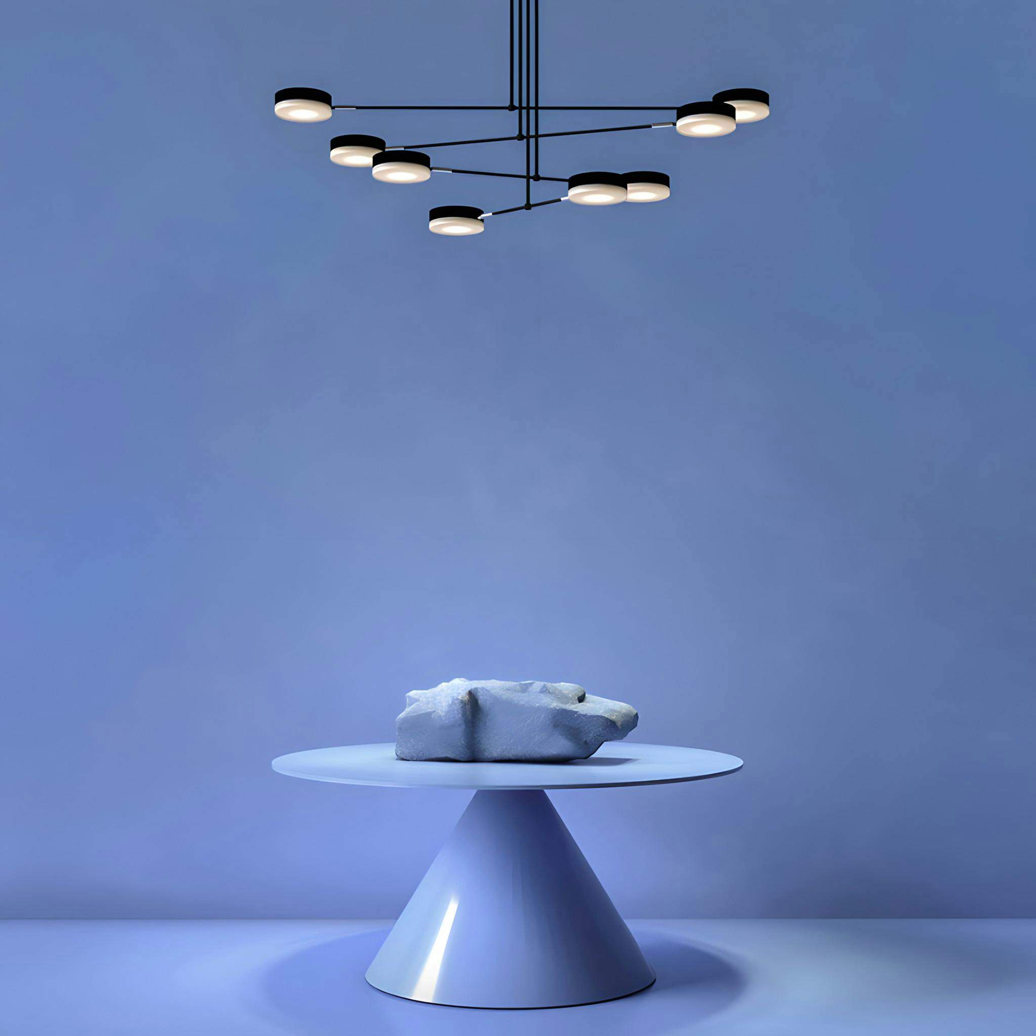 Suspension design LED – 8 lampes disques orientables OCALA