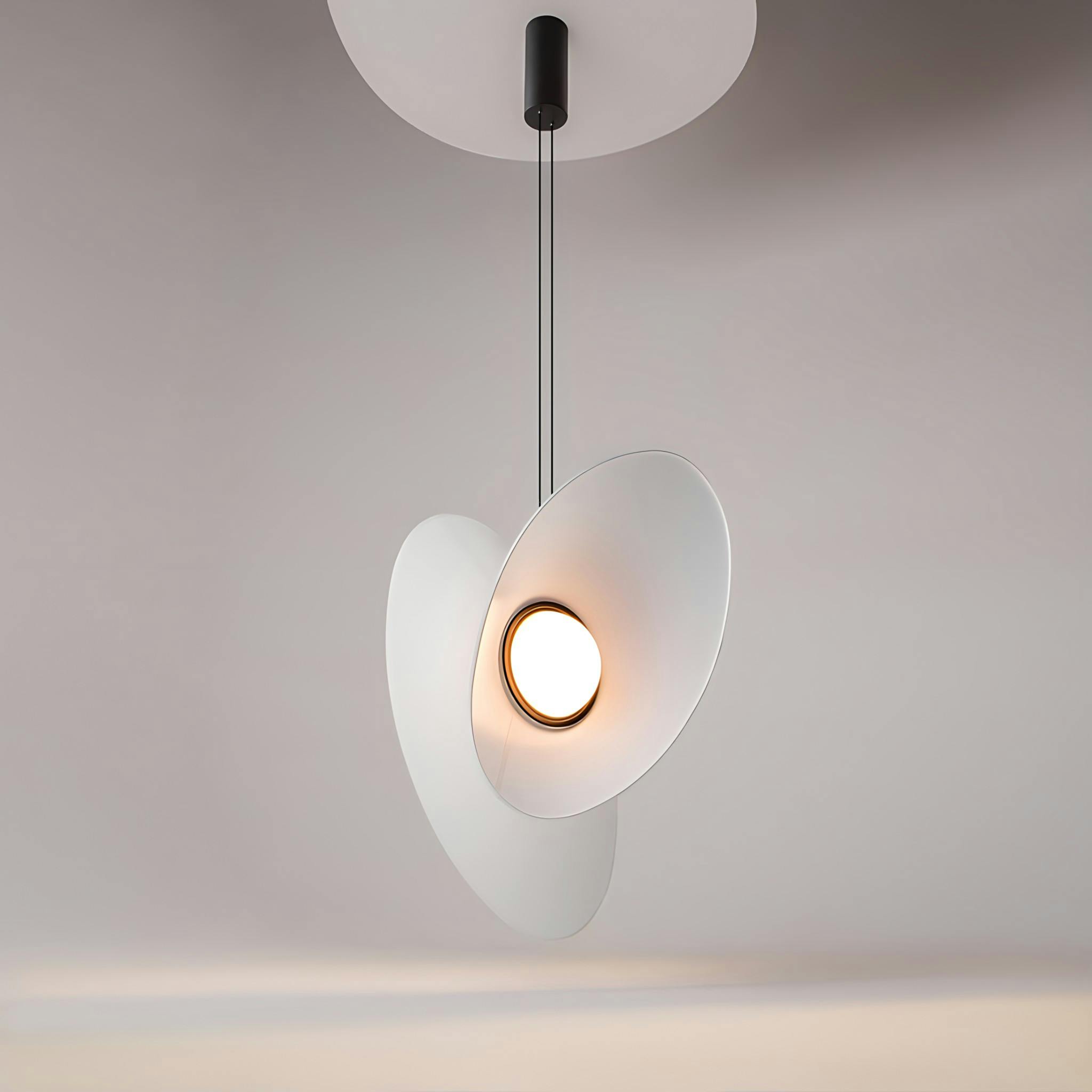 Suspension design LED – abat-jour diabolo blanc JUNO
