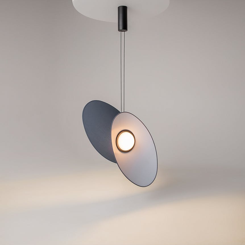 Suspension design LED – abat-jour diabolo bleu JUNO