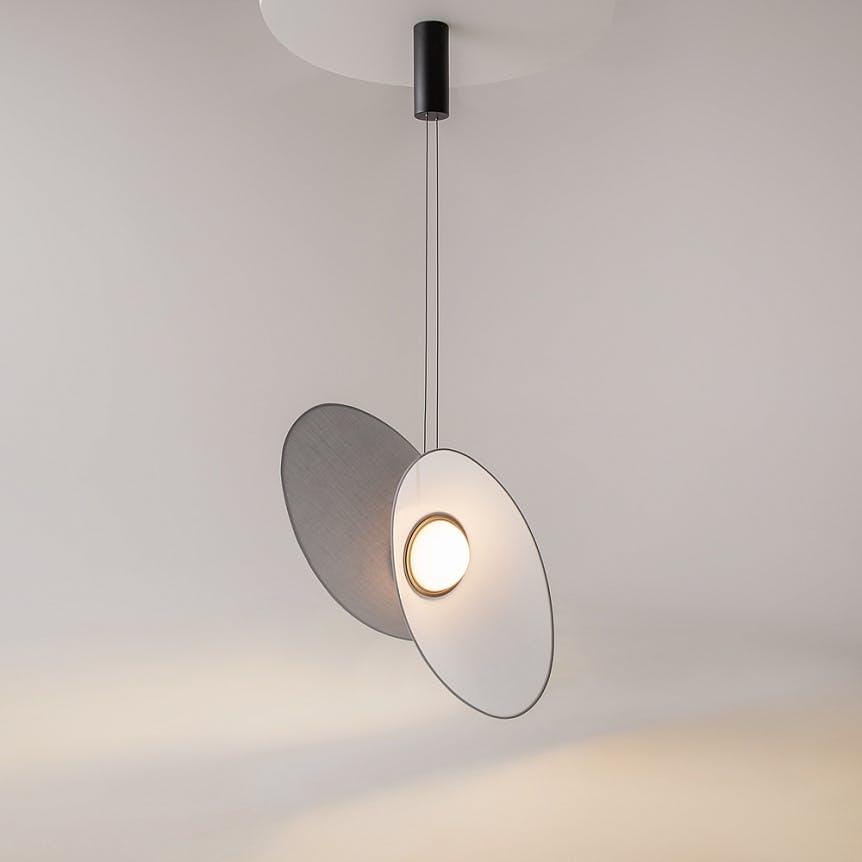 Suspension design LED – abat-jour diabolo gris JUNO