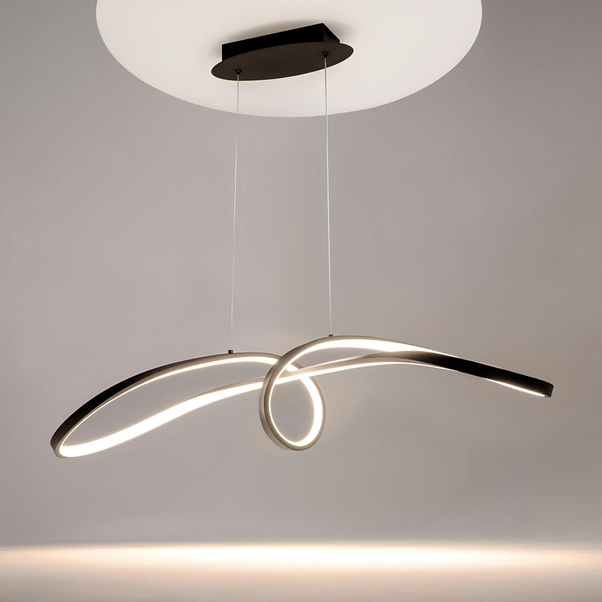 Suspension design LED avec boucle noire stylisée AVA