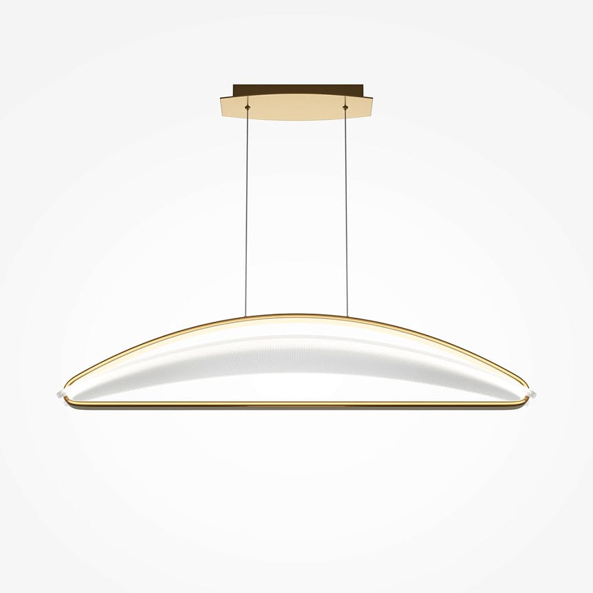 Suspension design LED blanc & or - forme soucoupe AVA
