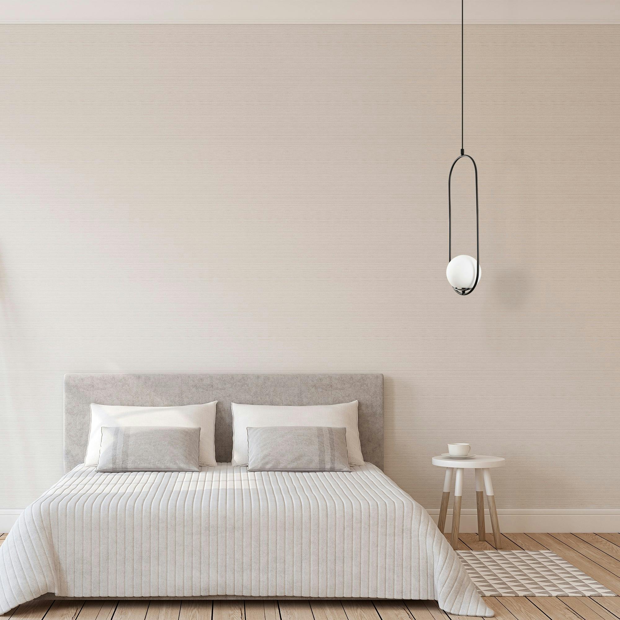 Suspension design métal noir ovale avec globe blanc AVANOS