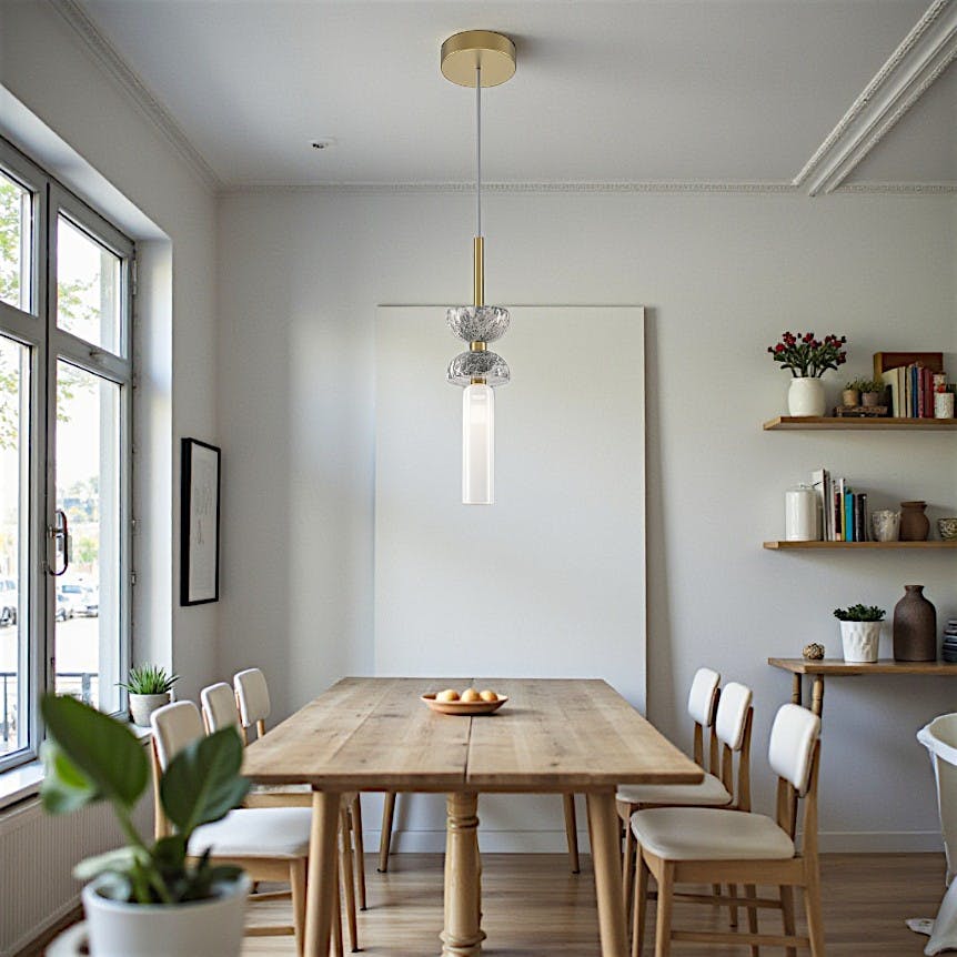 Suspension design – sablier marbre gris & verre blanc ENID