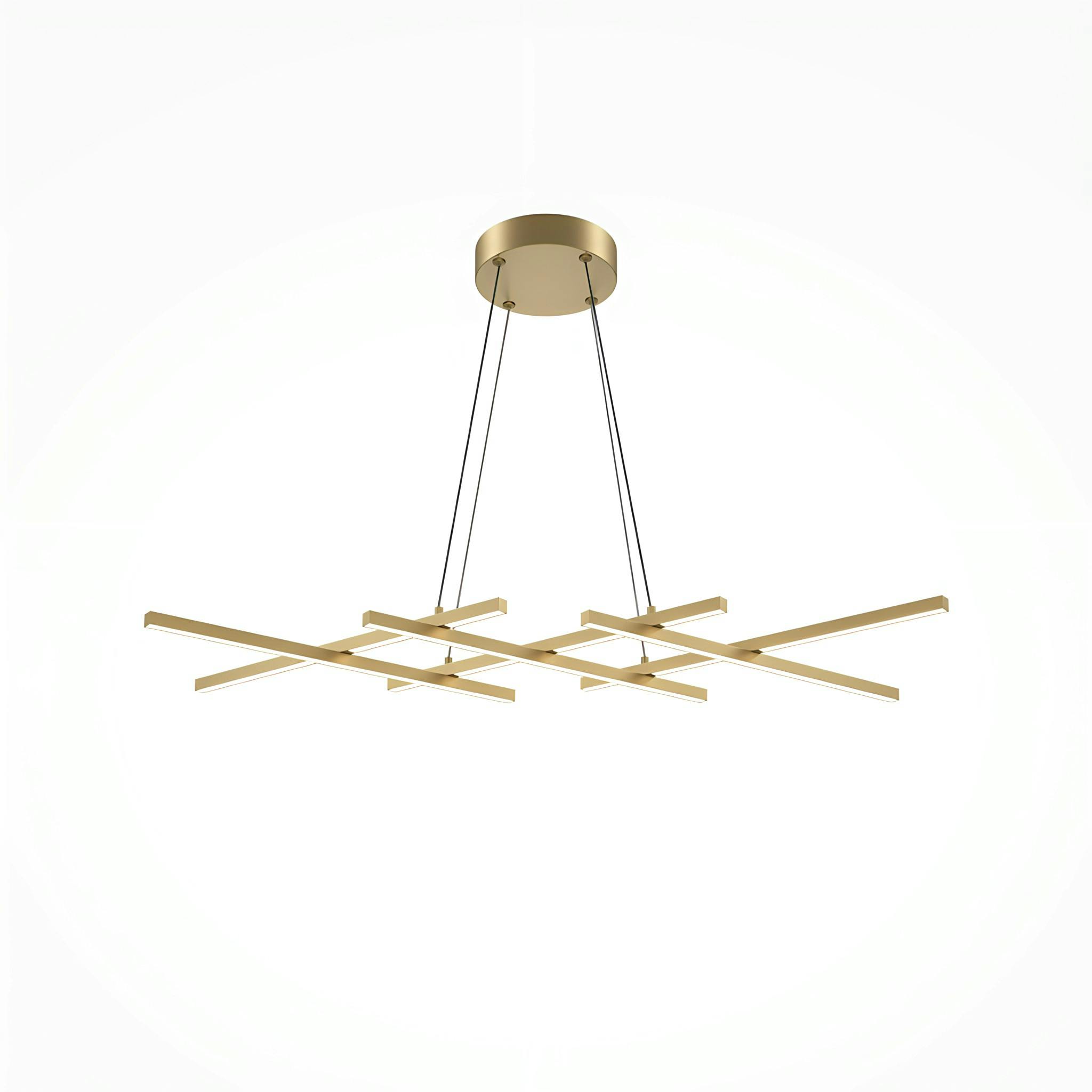 Suspension dorée LED – barres croisées minimalistes SALEM