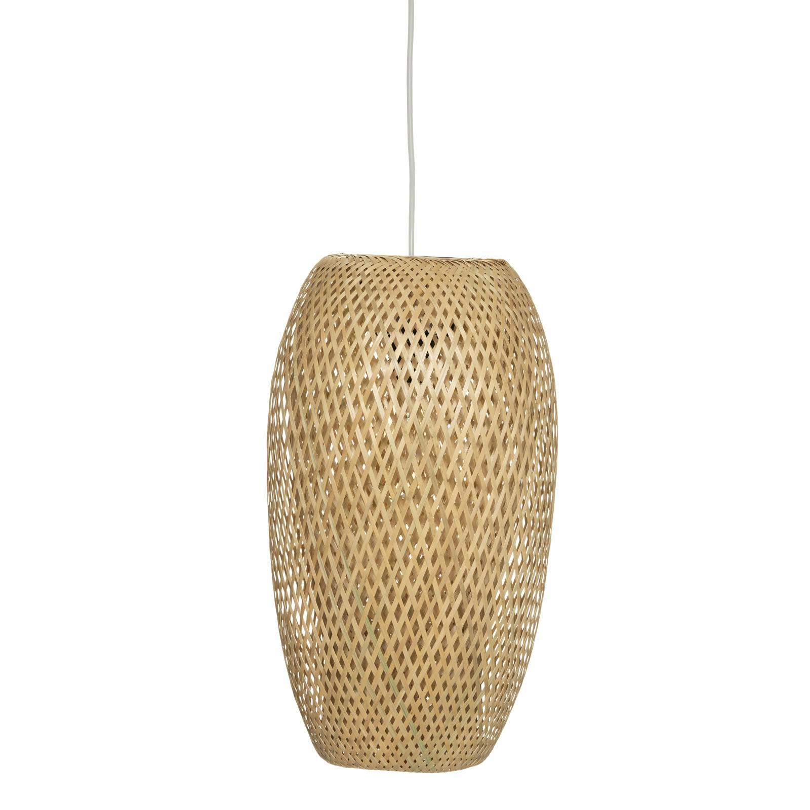 Suspension en bambou tressé forme verticale