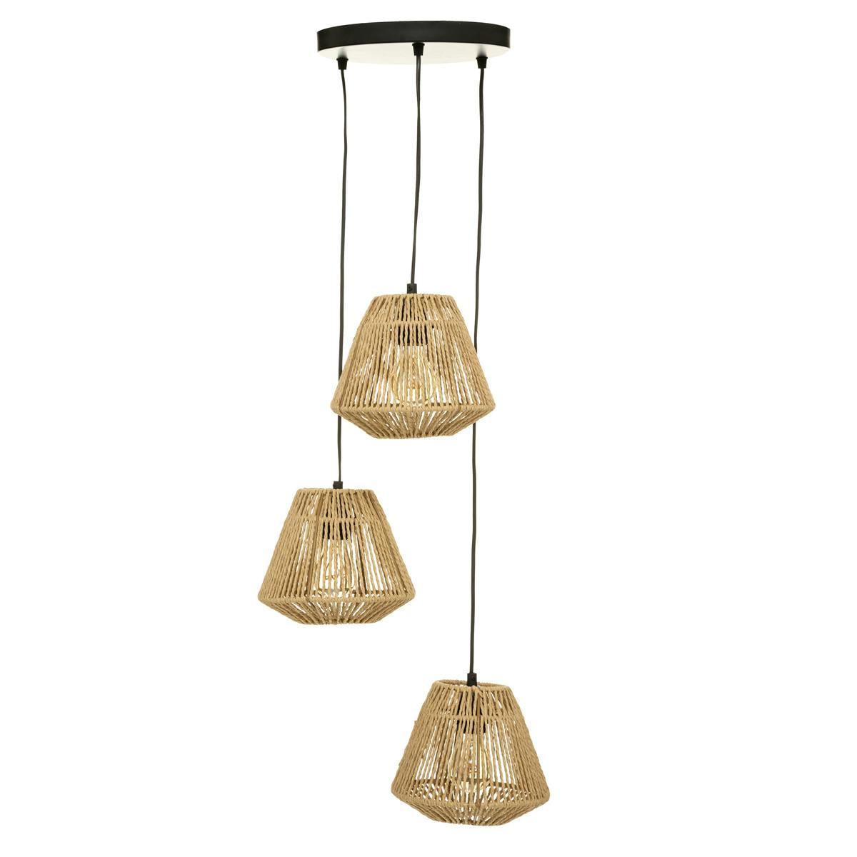 Suspension en corde 3 abat-jour