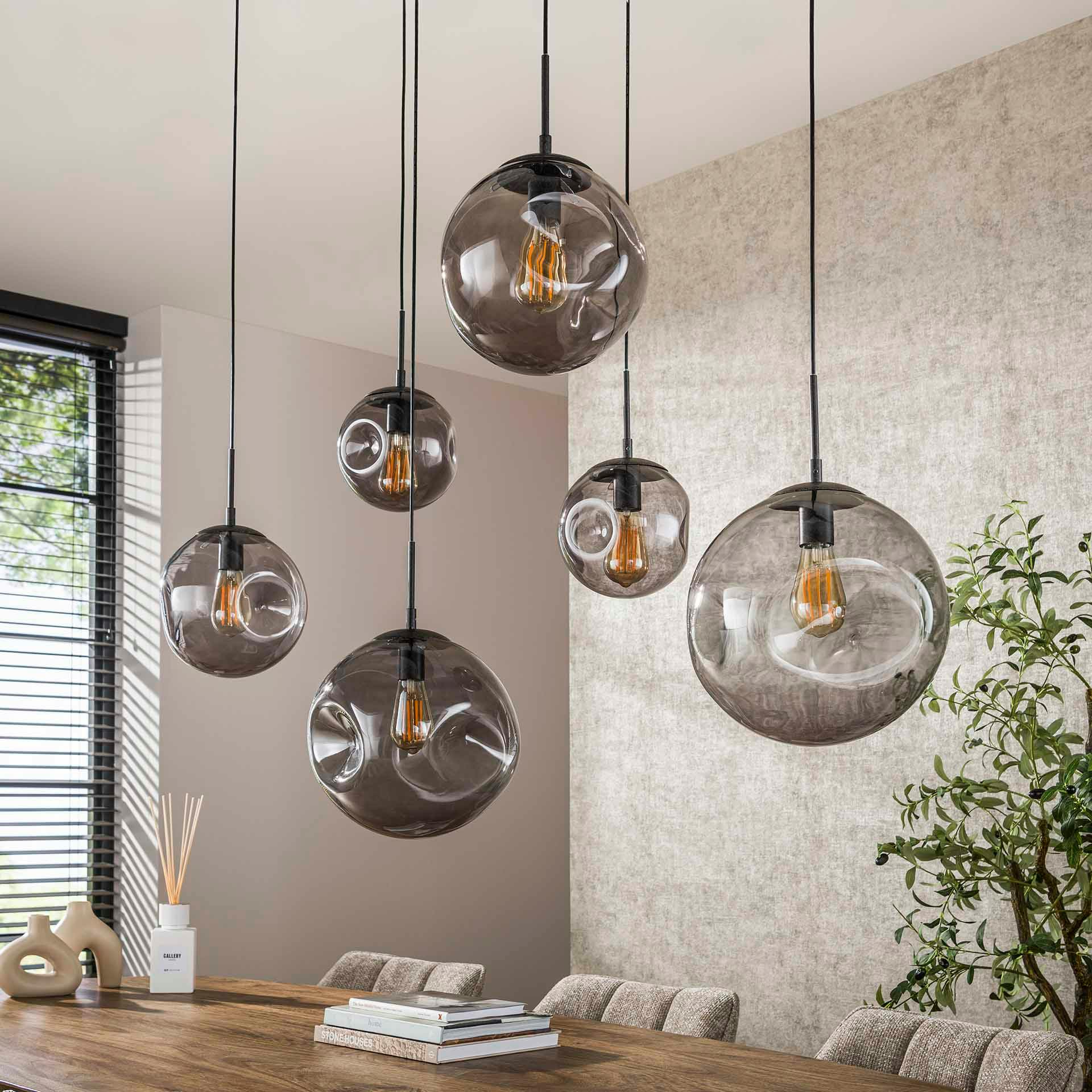 Globe De Suspension En Verre à Effet Granite - Occasion - Pour Lampe DIY