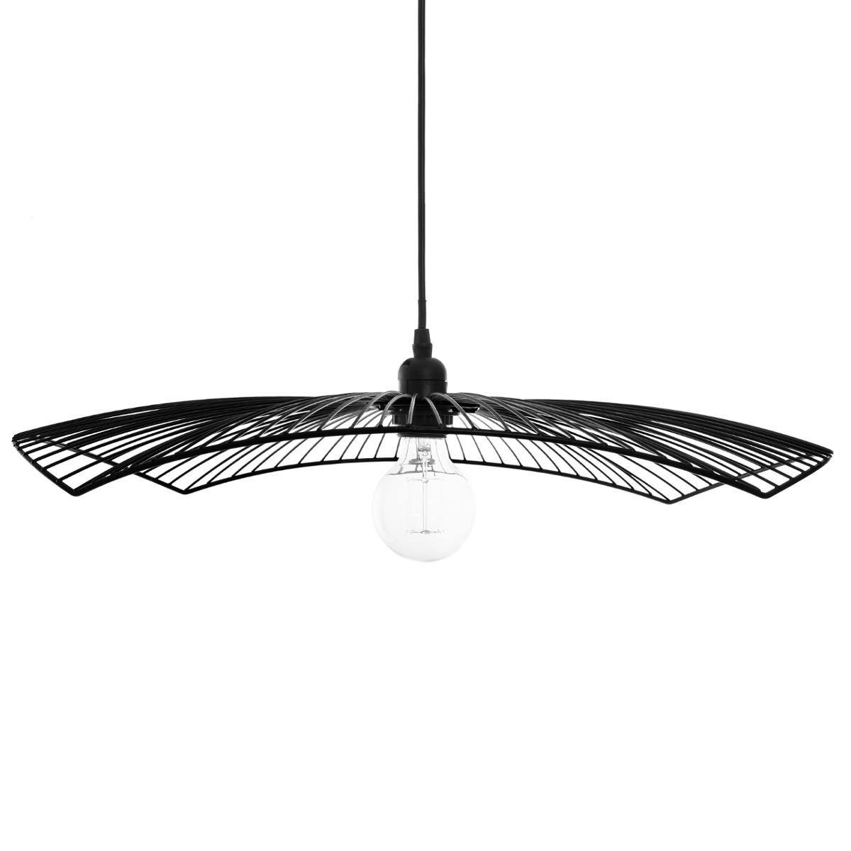 Suspension filaire en métal noir D58 cm