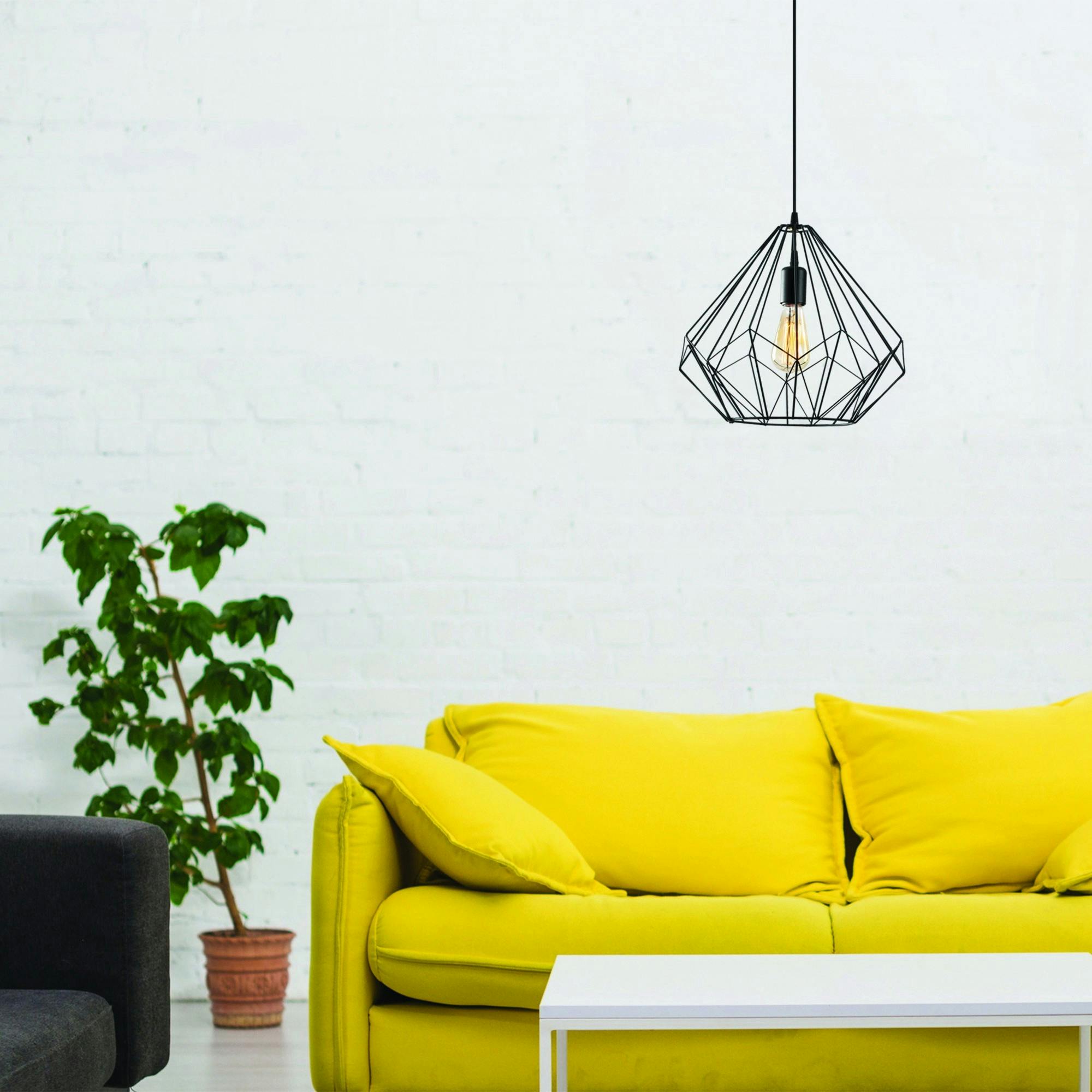 Suspension filaire noire style diamant graphique SINOP