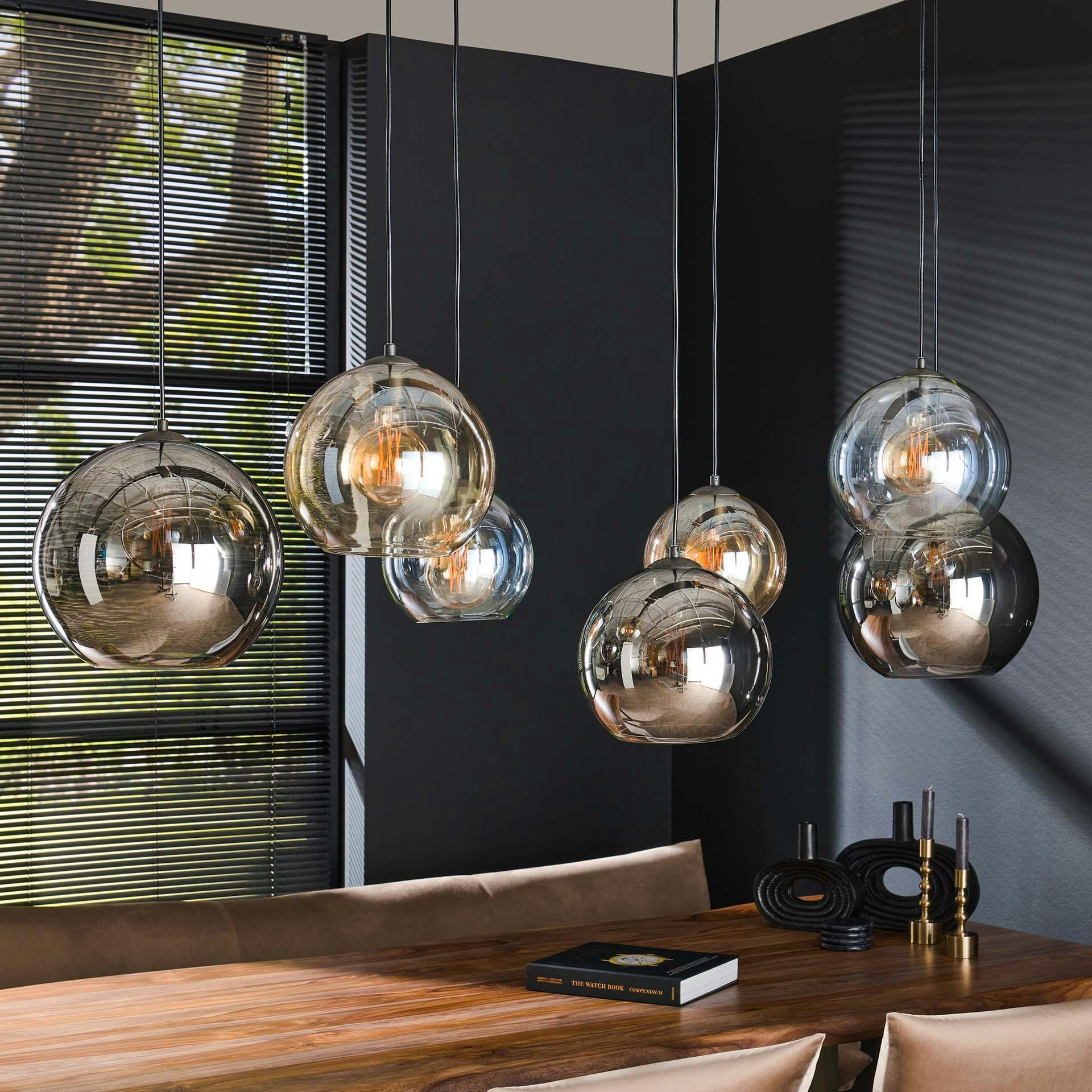 Suspension globe 7 lampes multicolores NOVA