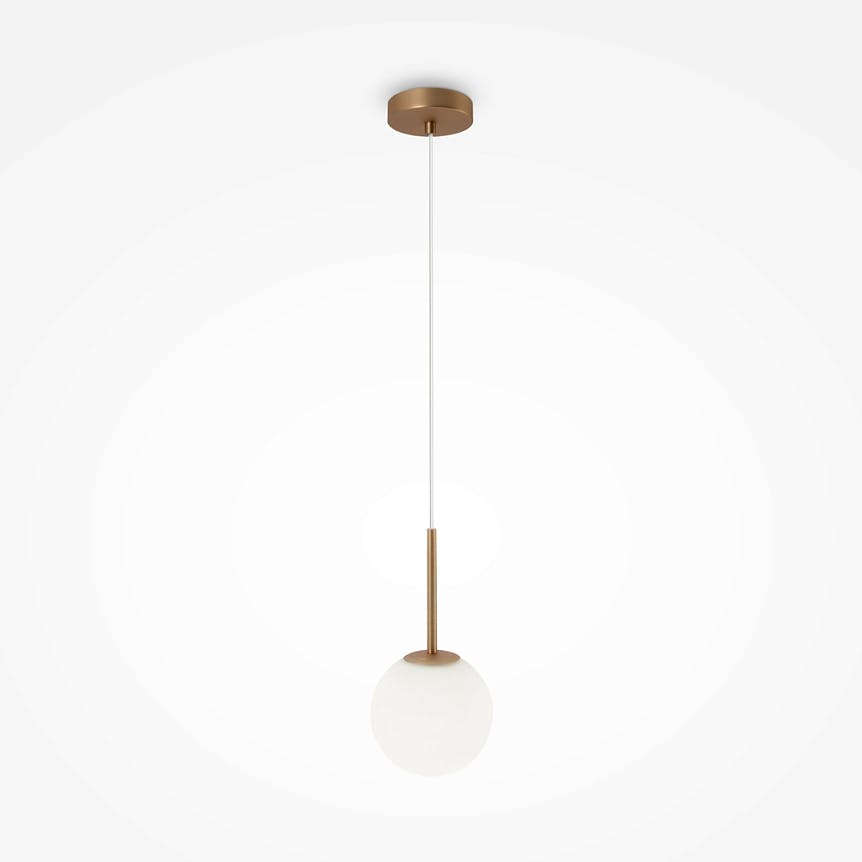 Suspension globe dorée - verre dépoli 15 cm DELTONA