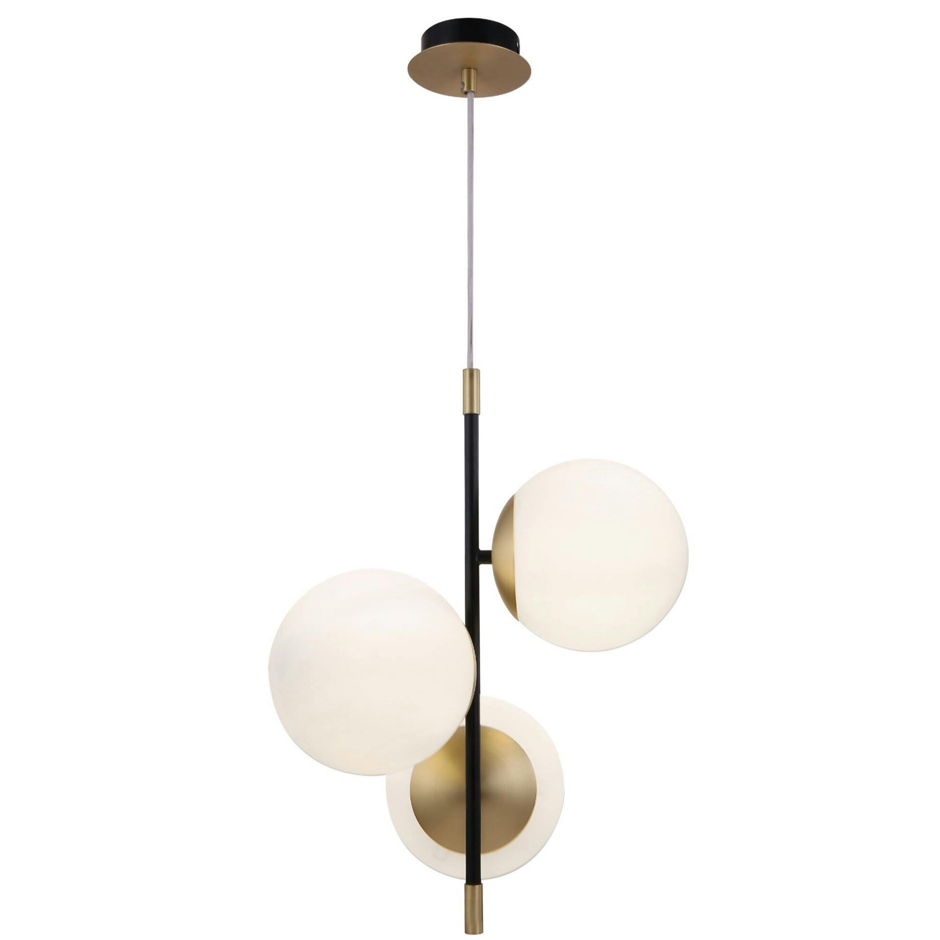 Suspension globe en verre dépoli blanc 3 ampoules MODENE