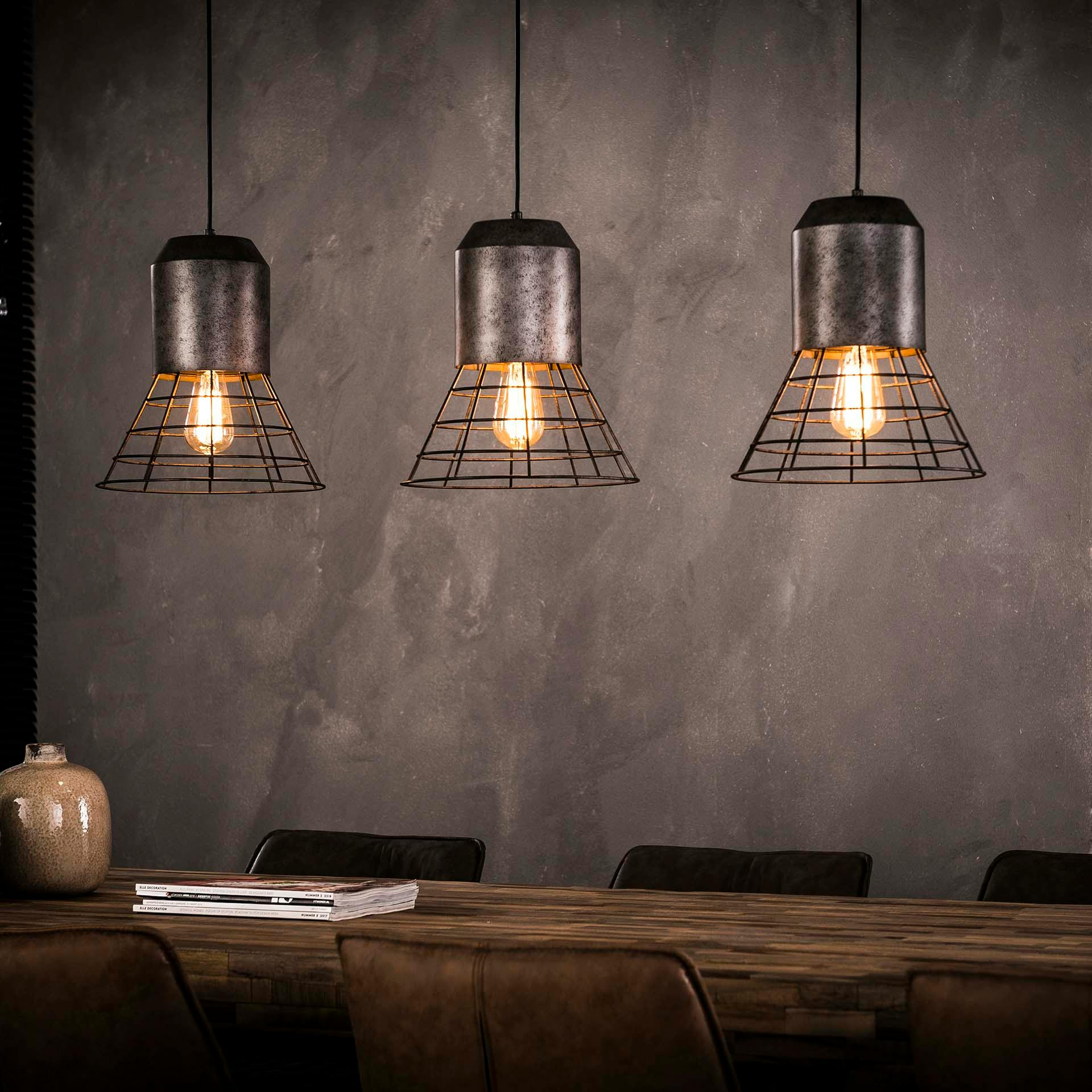Suspension industrielle 3 phares grillagés RALF