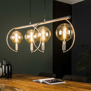 Suspension industrielle 4 lampes arcs XL TRIBECA