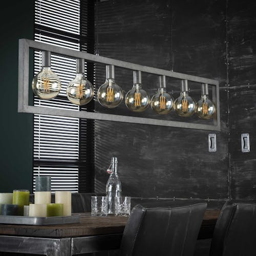 Suspension industrielle cadre 7 lampes NIAGARA