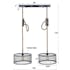 Suspension industrielle effet maille 2 lampes rondes TRIBECA