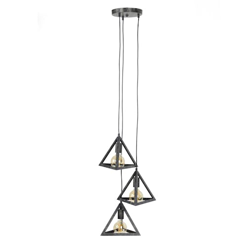 Suspension industrielle forme pyramide 3 lampes RALF