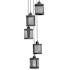Suspension industrielle métal gris 5 lampes