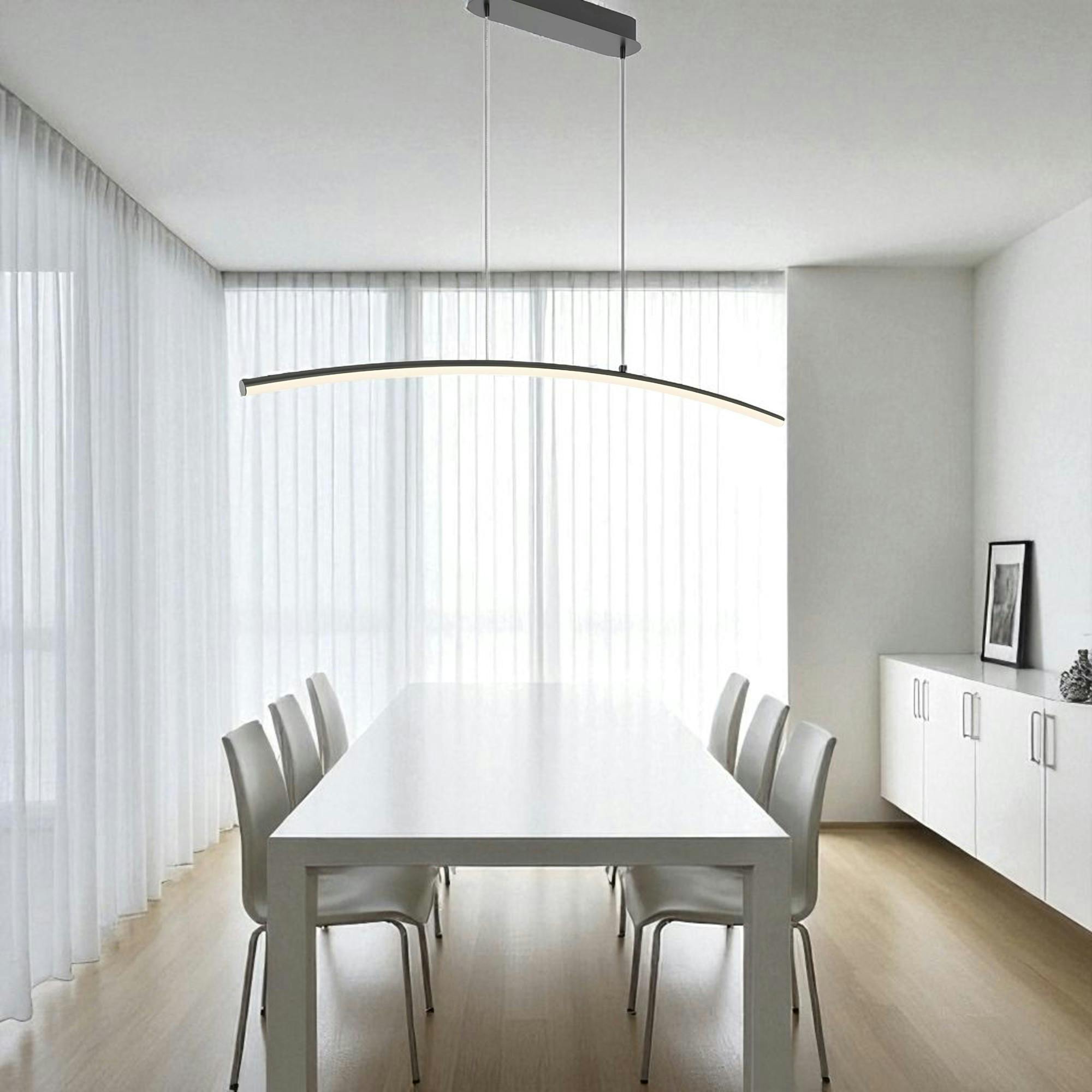 Suspension LED design - arc noir style minimaliste AVA