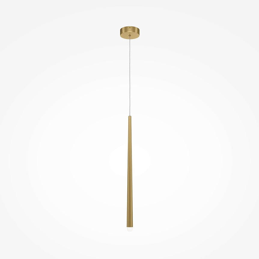 Suspension LED design dorée - 1 tige verticale AURORA