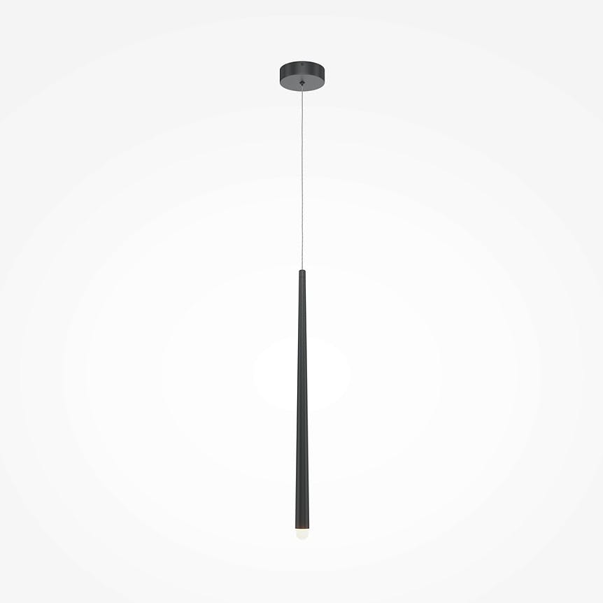 Suspension LED design noire - 1 tige verticale AURORA