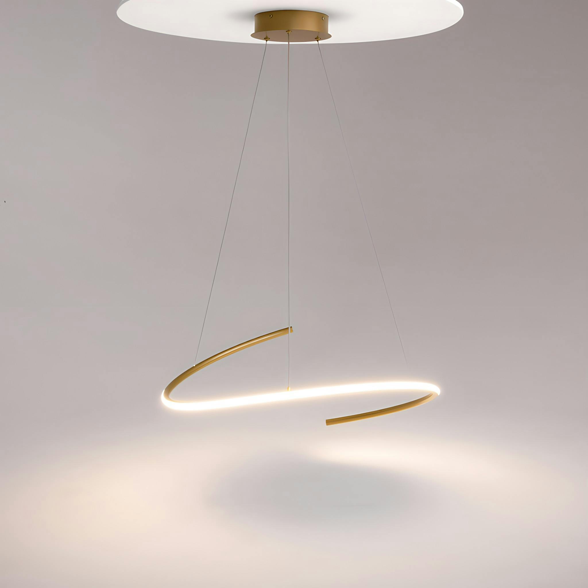 Suspension LED design - ruban doré style minimaliste AVA