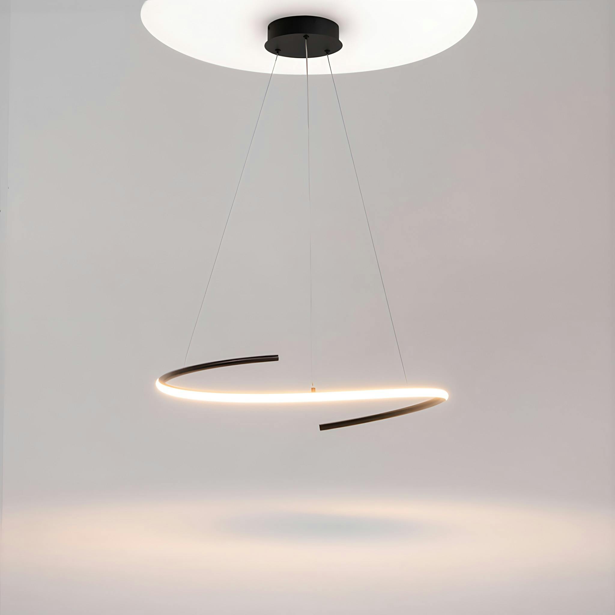 Suspension LED design - ruban noir style minimaliste AVA