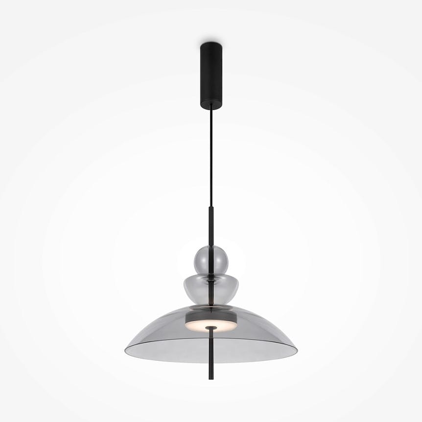 Suspension LED moderne - verre fumé silhouette dôme NORA