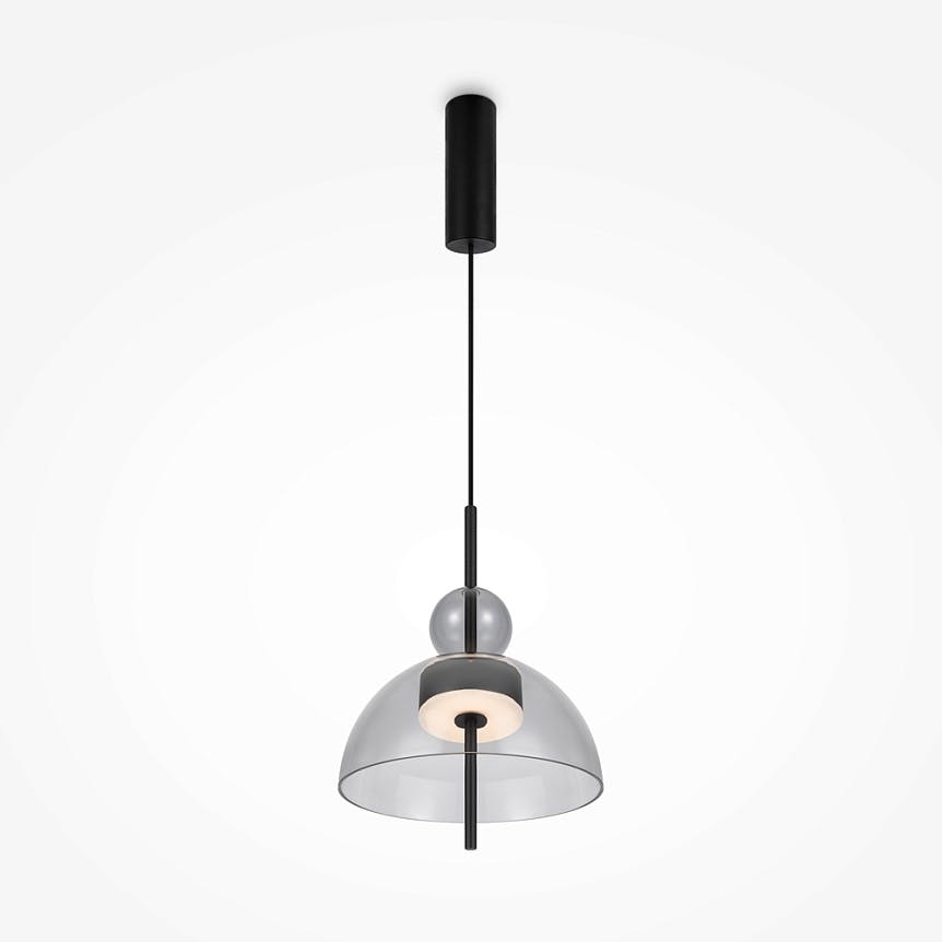 Suspension LED moderne - verre fumé silhouette ronde NORA