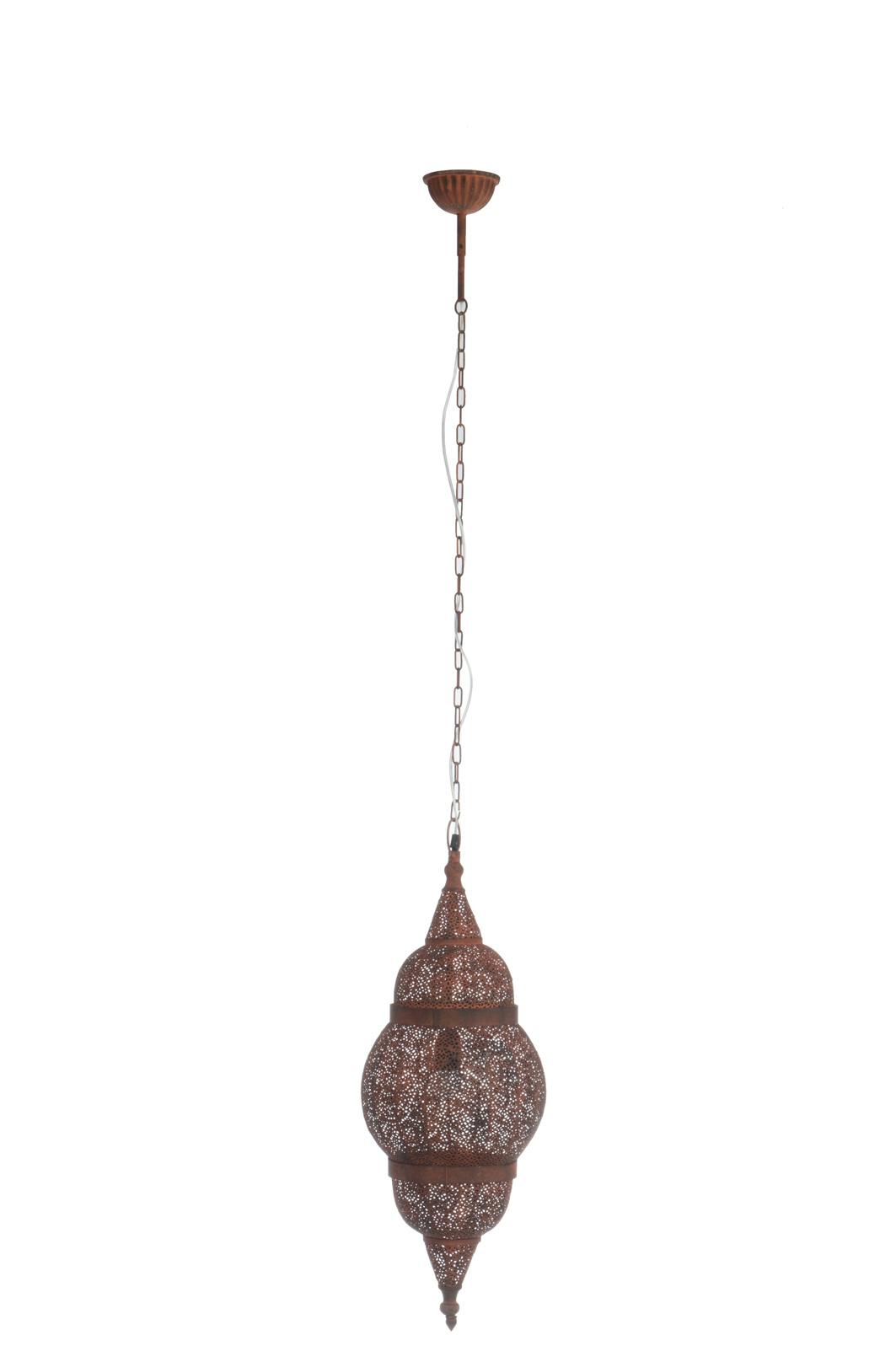 Suspension métal aspect rouillé, style oriental - H75cm