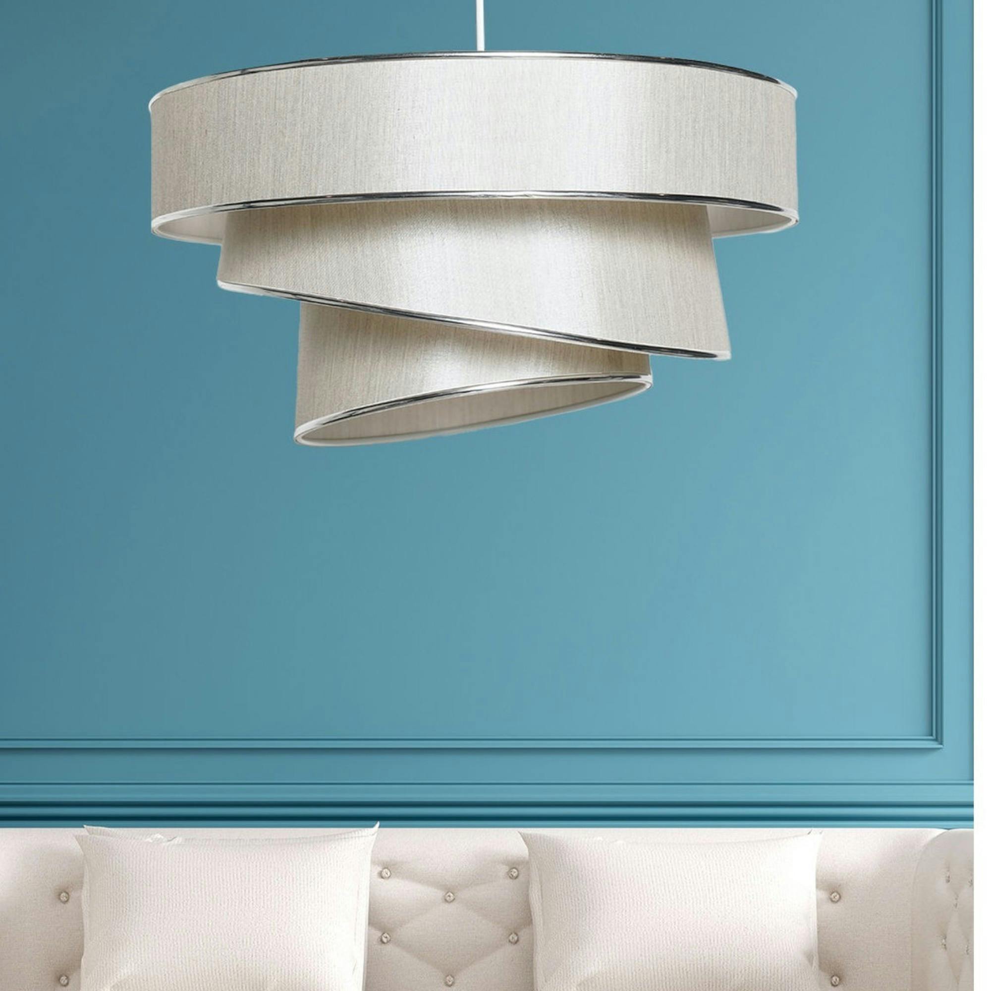 Suspension moderne beige - abat-jour triple ZURICH