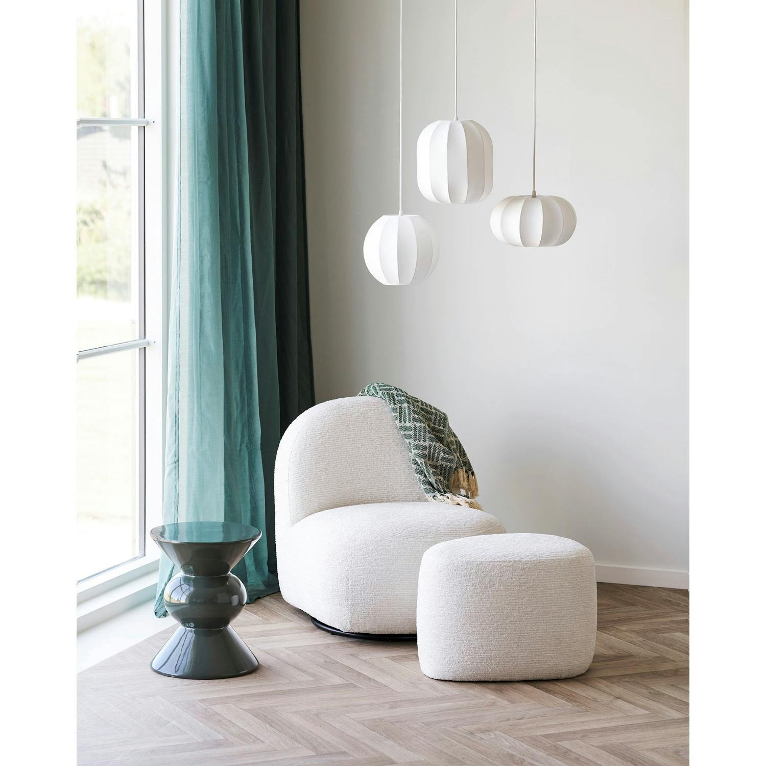 Suspension moderne blanche forme cylindre SKIVE