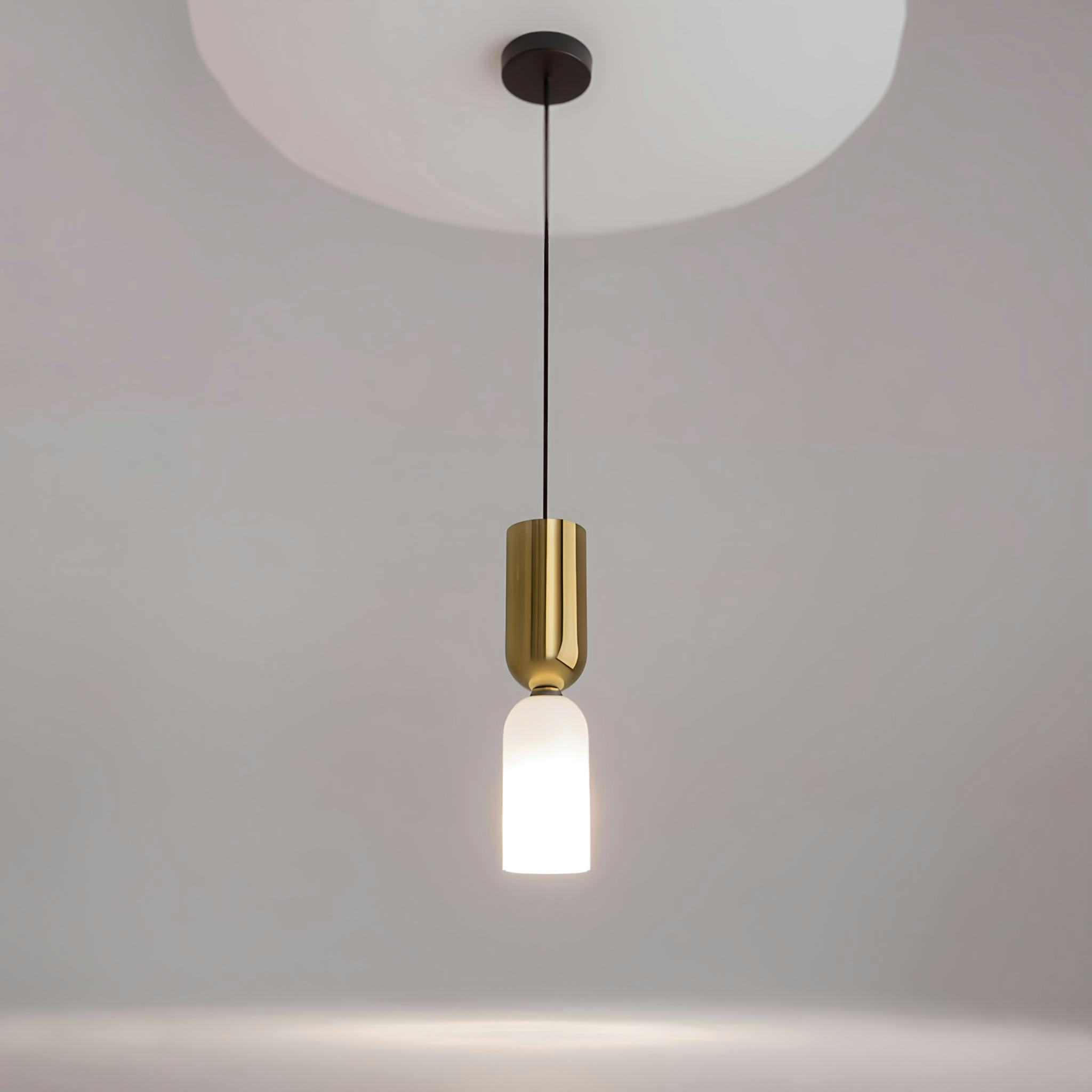 Suspension moderne dorée & blanche - forme sablier WINDER