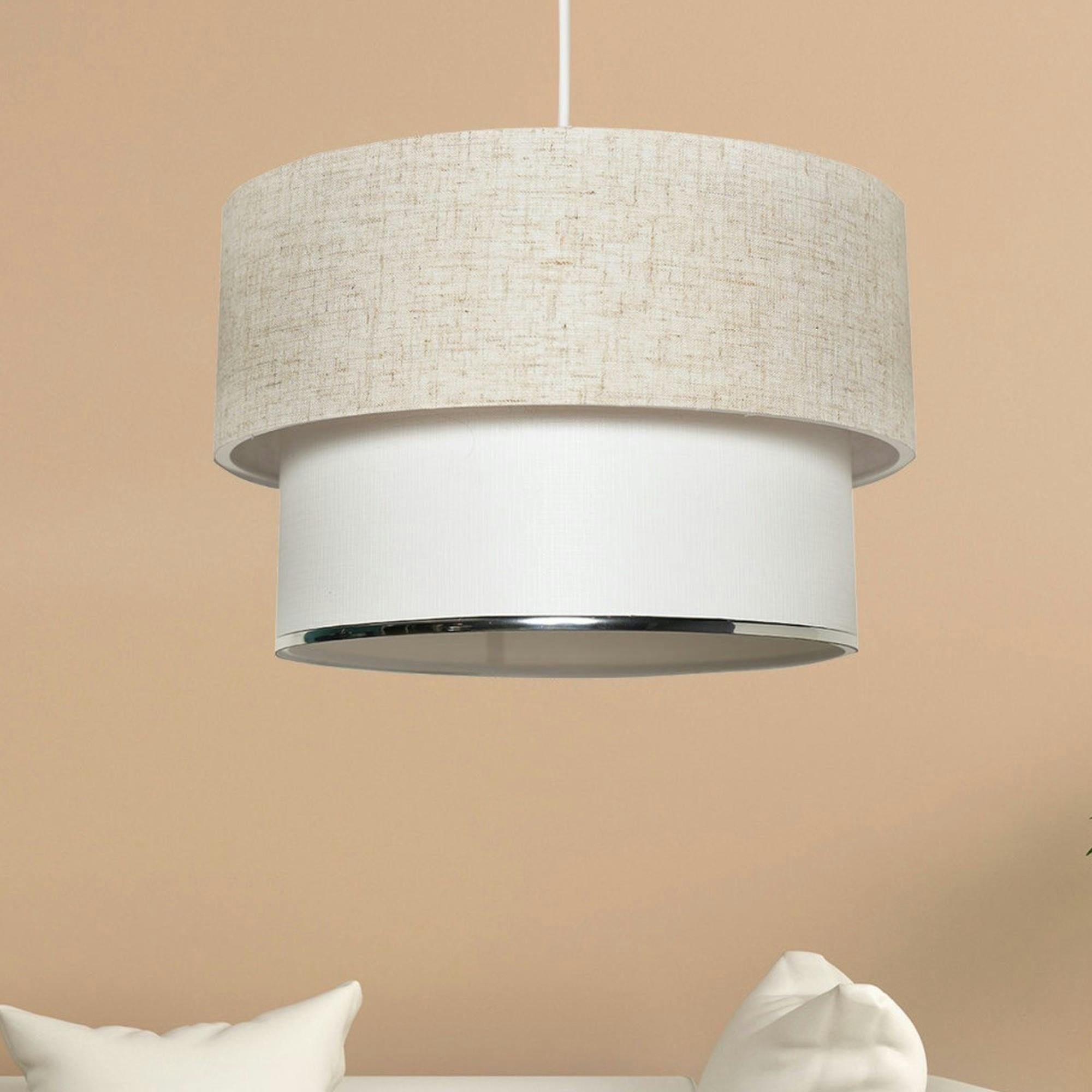 Suspension moderne en tissu – double abat-jour ZURICH