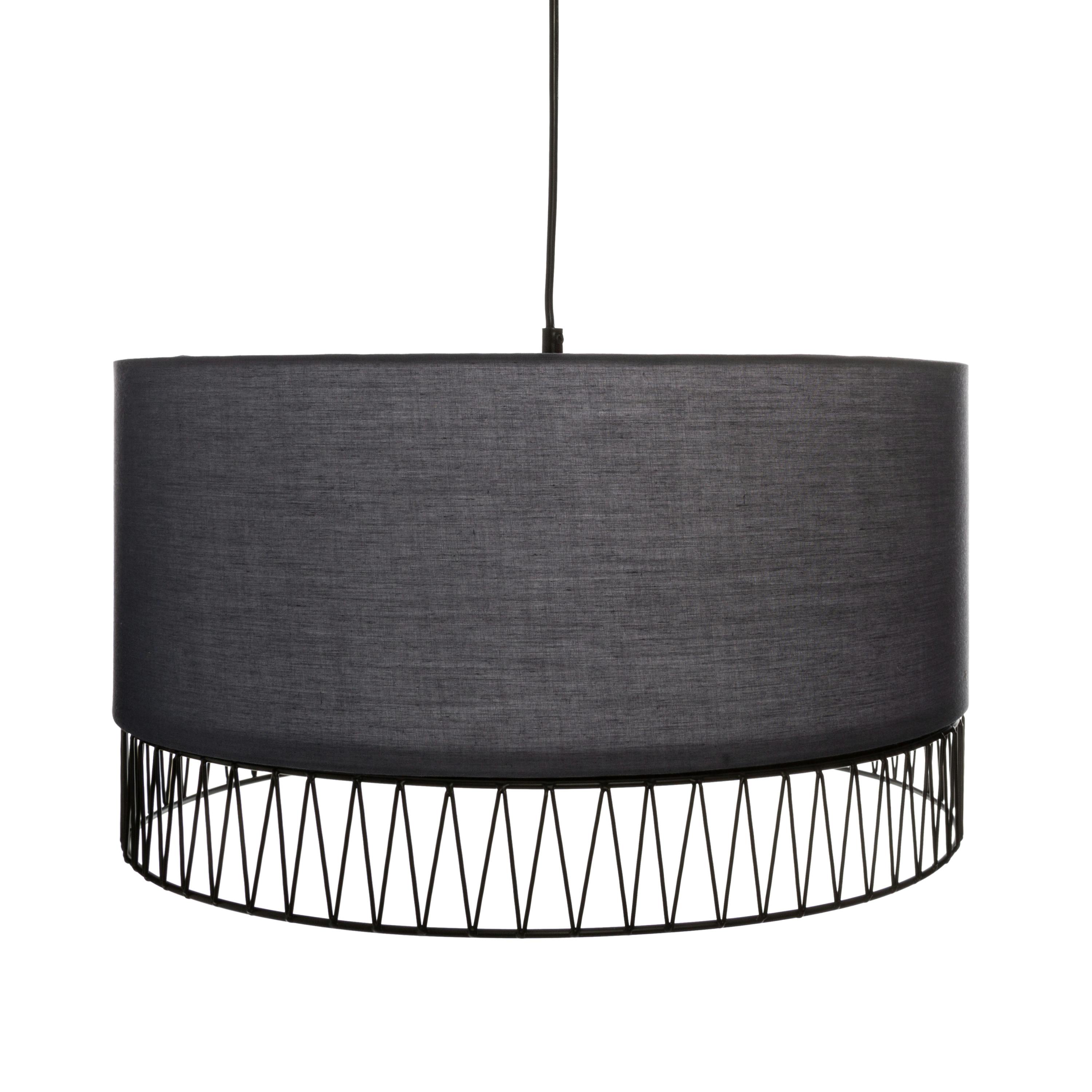 Suspension moderne grise tissu et métal
