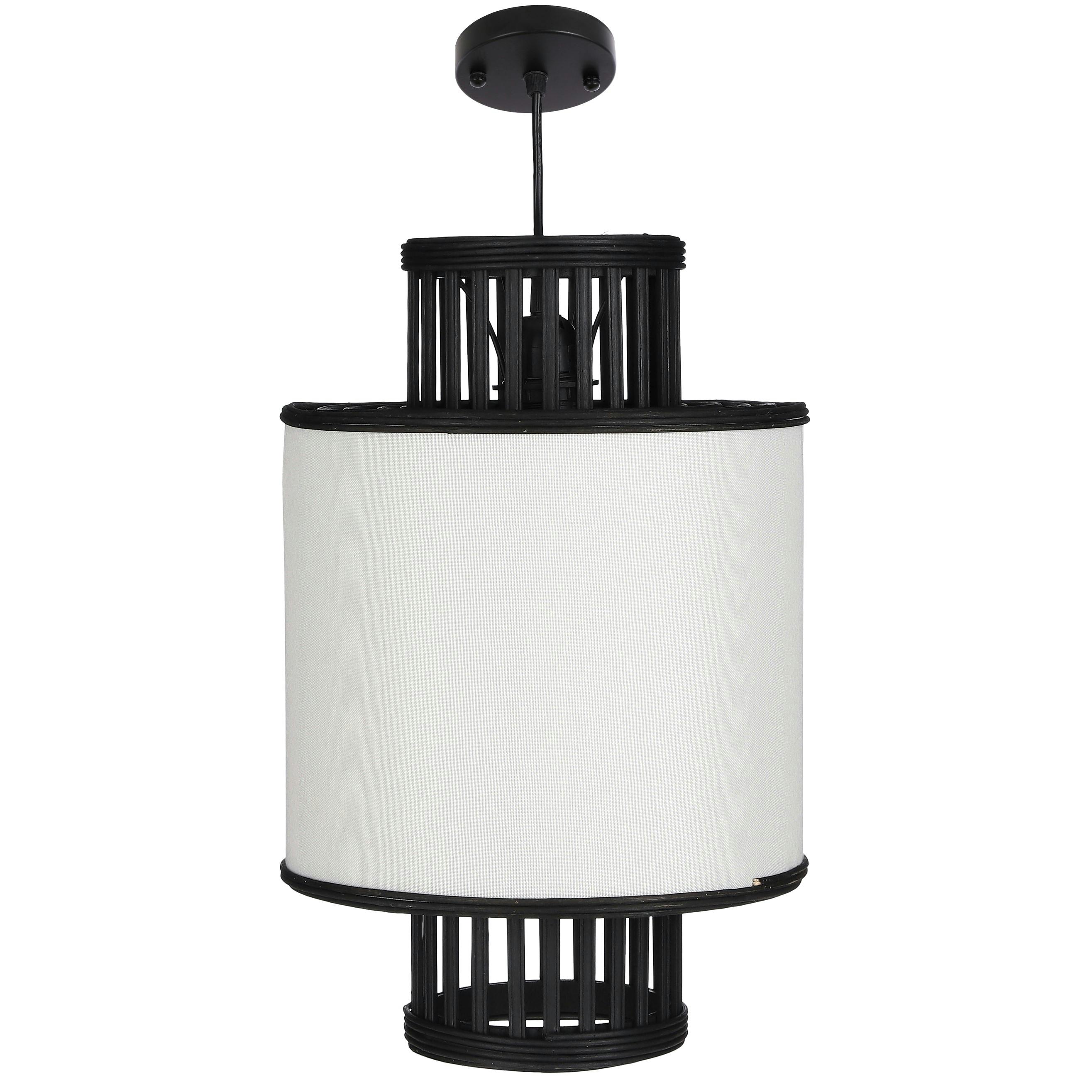 Suspension moderne noir et blanc 44 cm