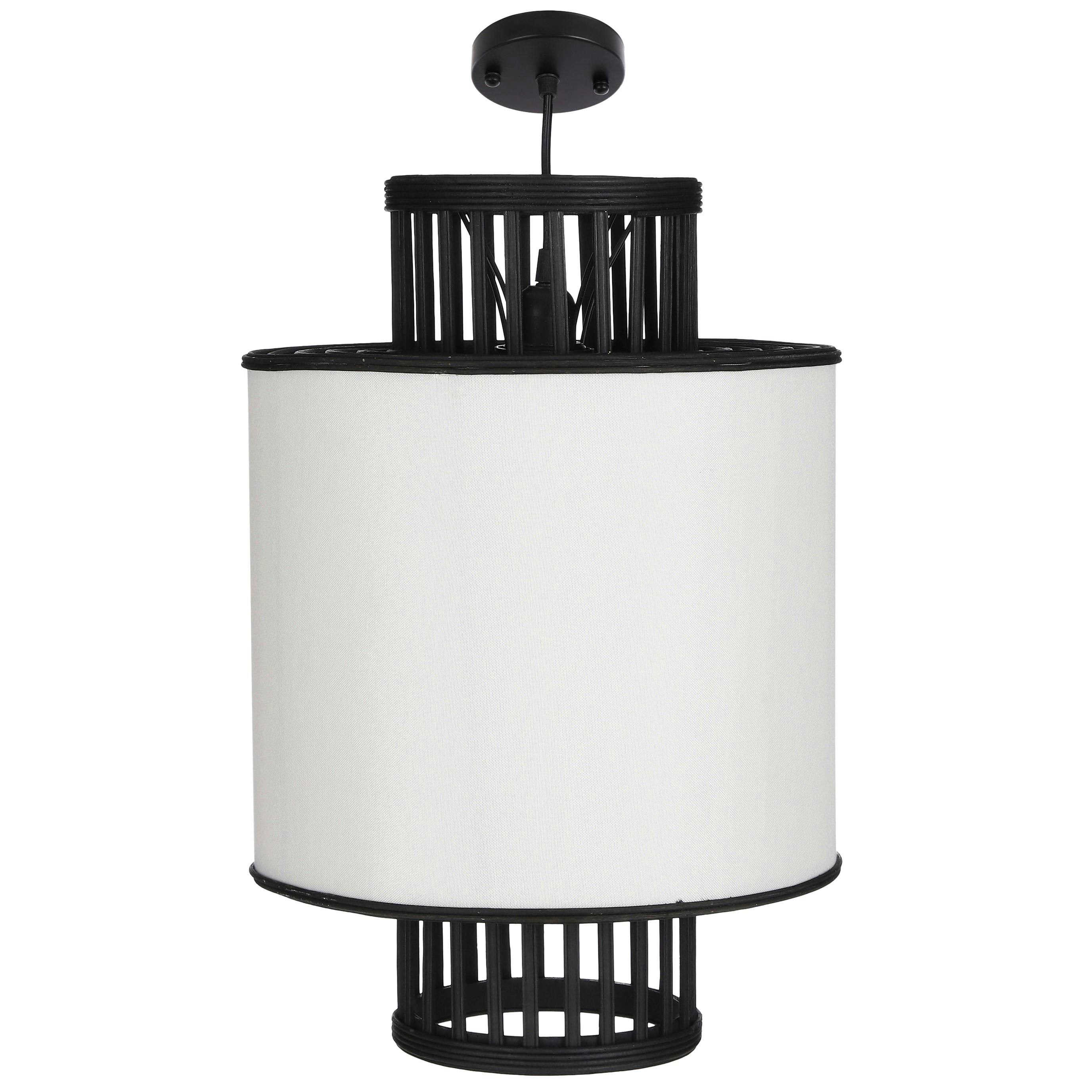 Suspension moderne noir et blanc 51 cm
