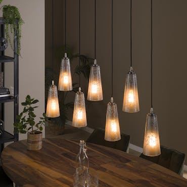Suspension multiple 7 lampes cônes NOVA