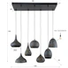 Suspension multiple 7 lampes en métal brun sombre JAVA | Suspensions ...
