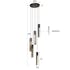 Suspension noire 5 abat-jour forme tube RALF