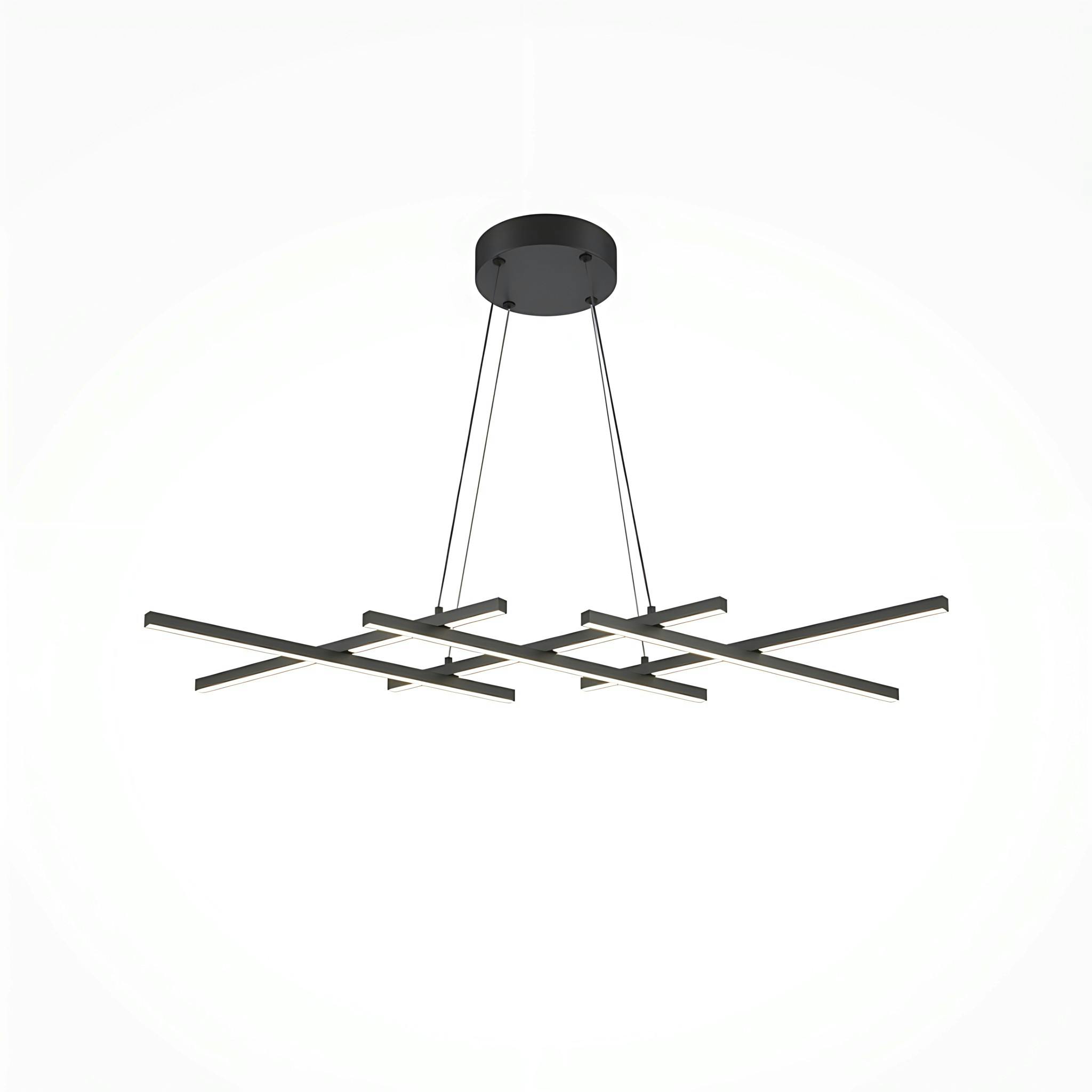 Suspension noire LED – barres croisées minimalistes SALEM