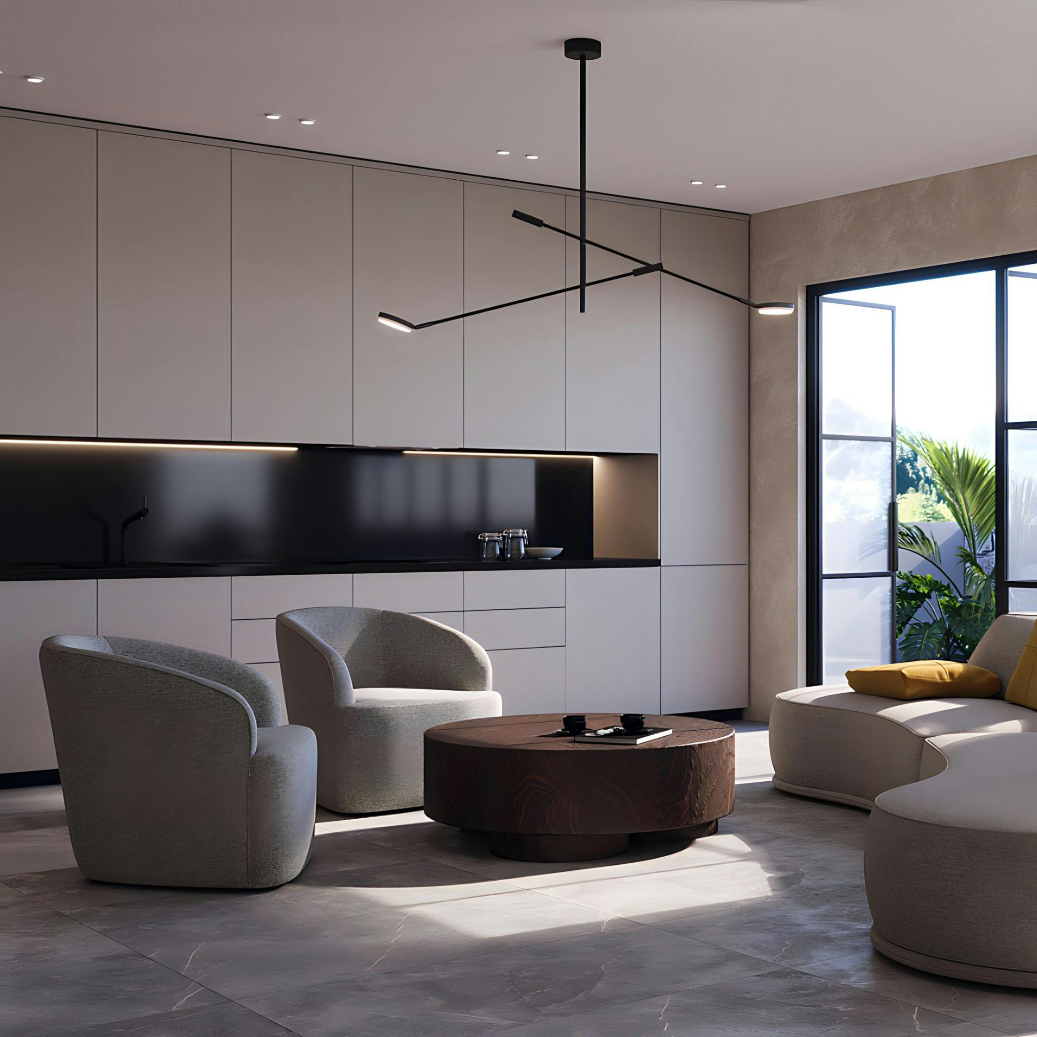 Suspension noire LED – bras articulés avec 2 ampoules OCALA