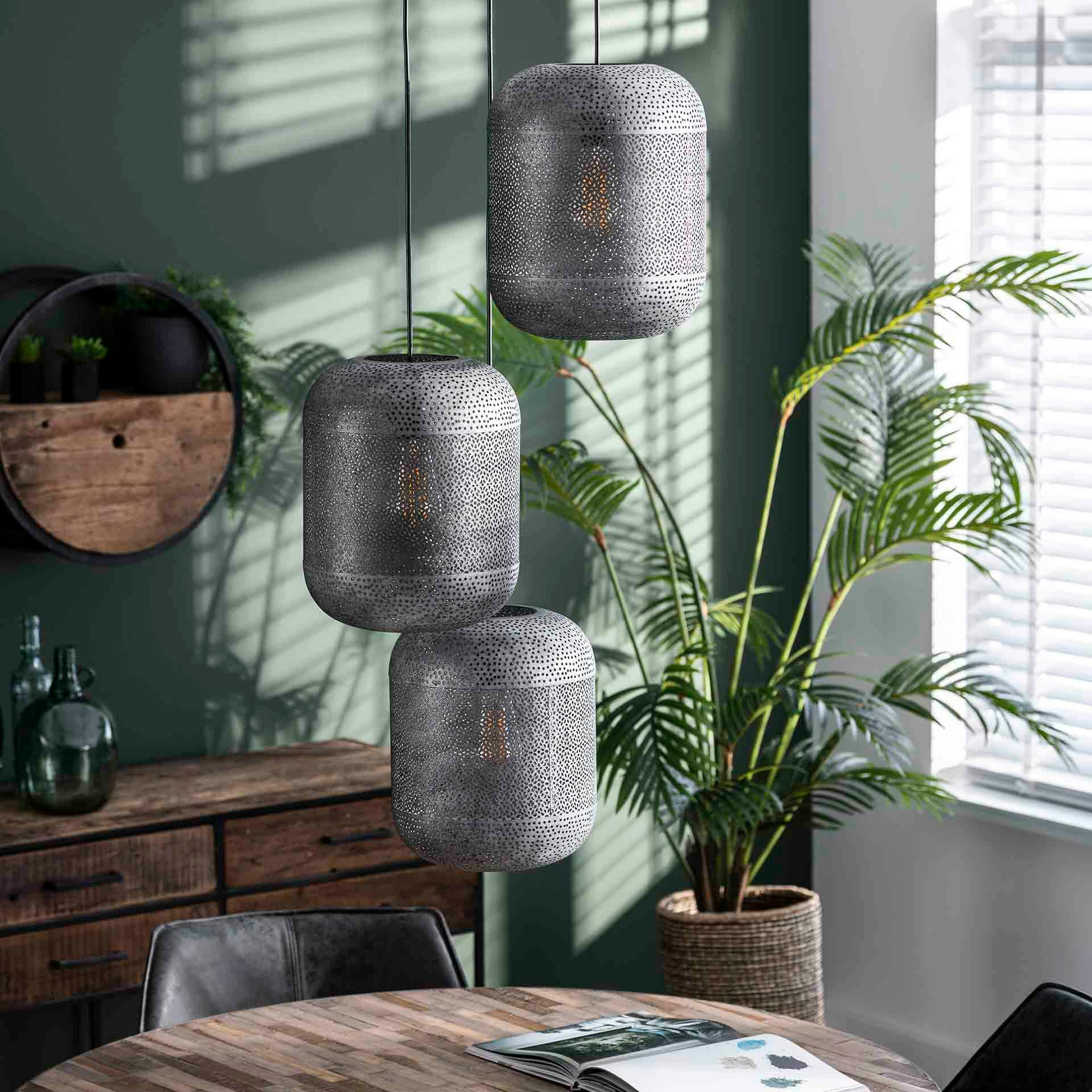 Lustre design noir avec plusieurs branches et lampe en verre vintage