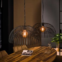 Suspension salle à manger indus 2 lampes forme dôme RALF