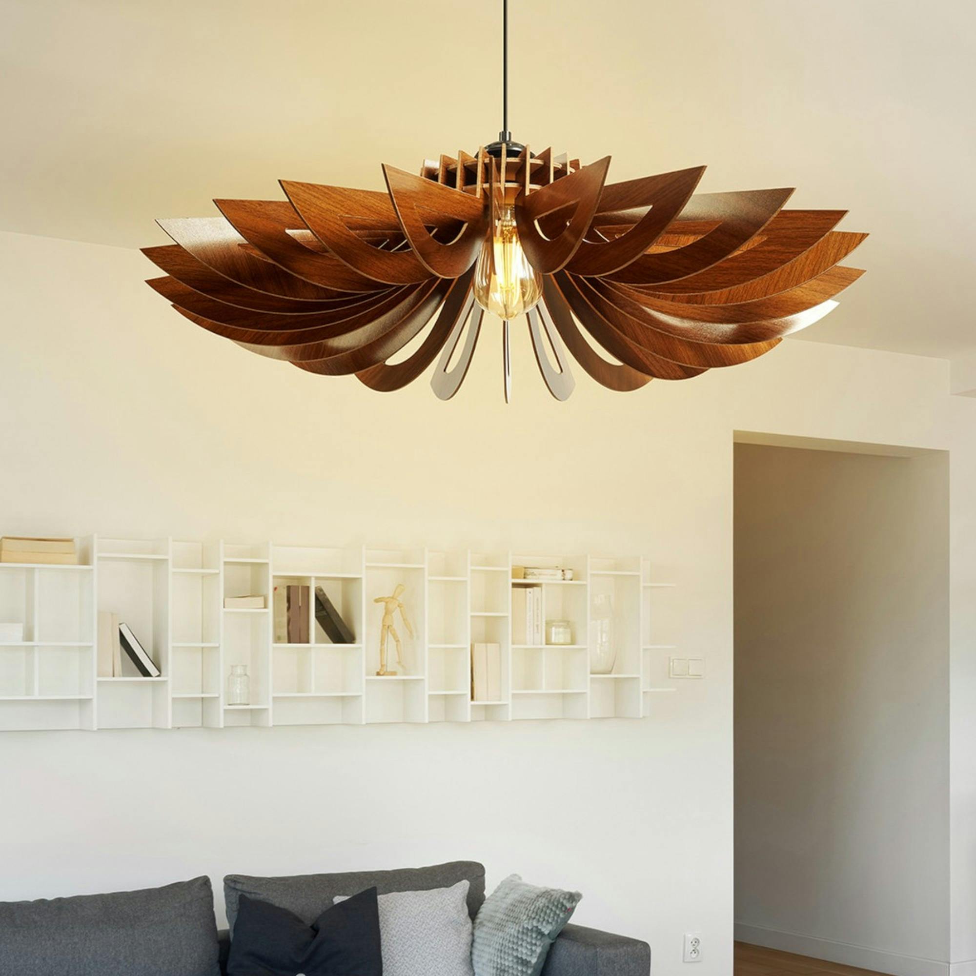 Suspension salle à manger marron - forme florale BIEL