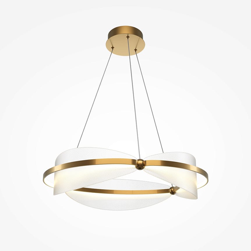 Suspension salon LED blanc & or - balance design AVA