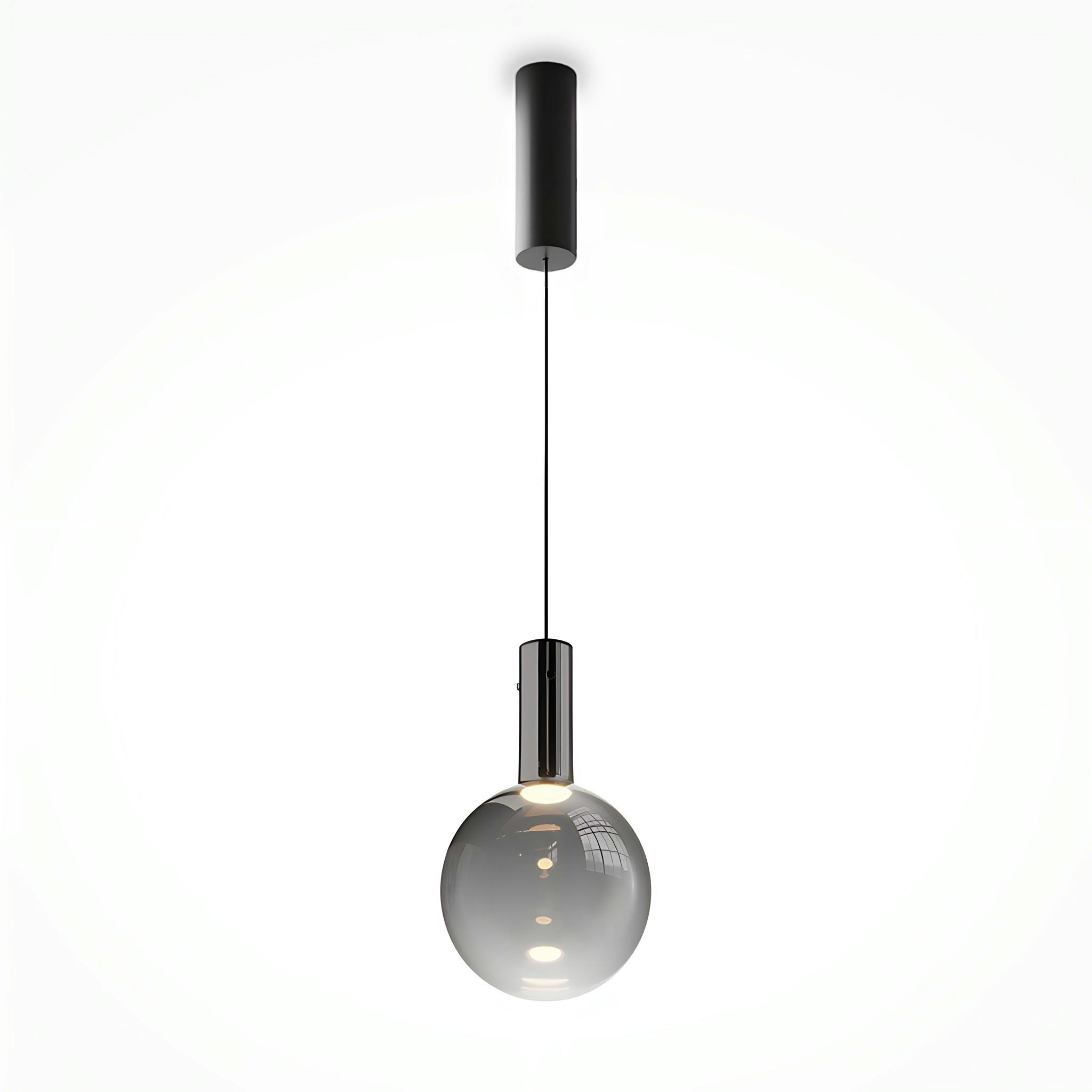 Suspension verre soufflé LED – globe noir fumé DELTONA