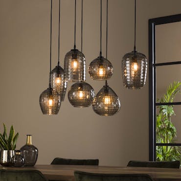Suspension vintage 7 lampes NOVA